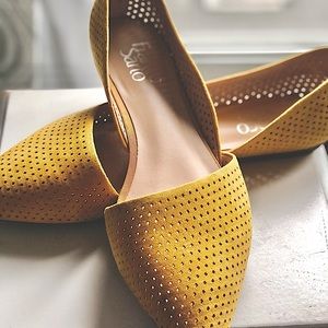 Franco Sarto Yellow Suede Flats